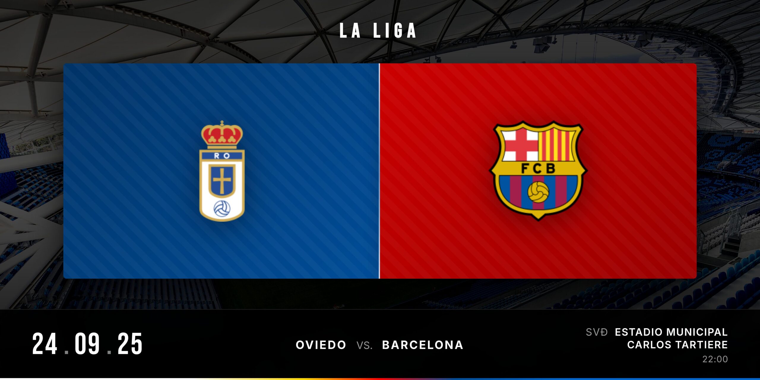 Matchday Banner Oviedo vs Barcelona - La Liga 2025