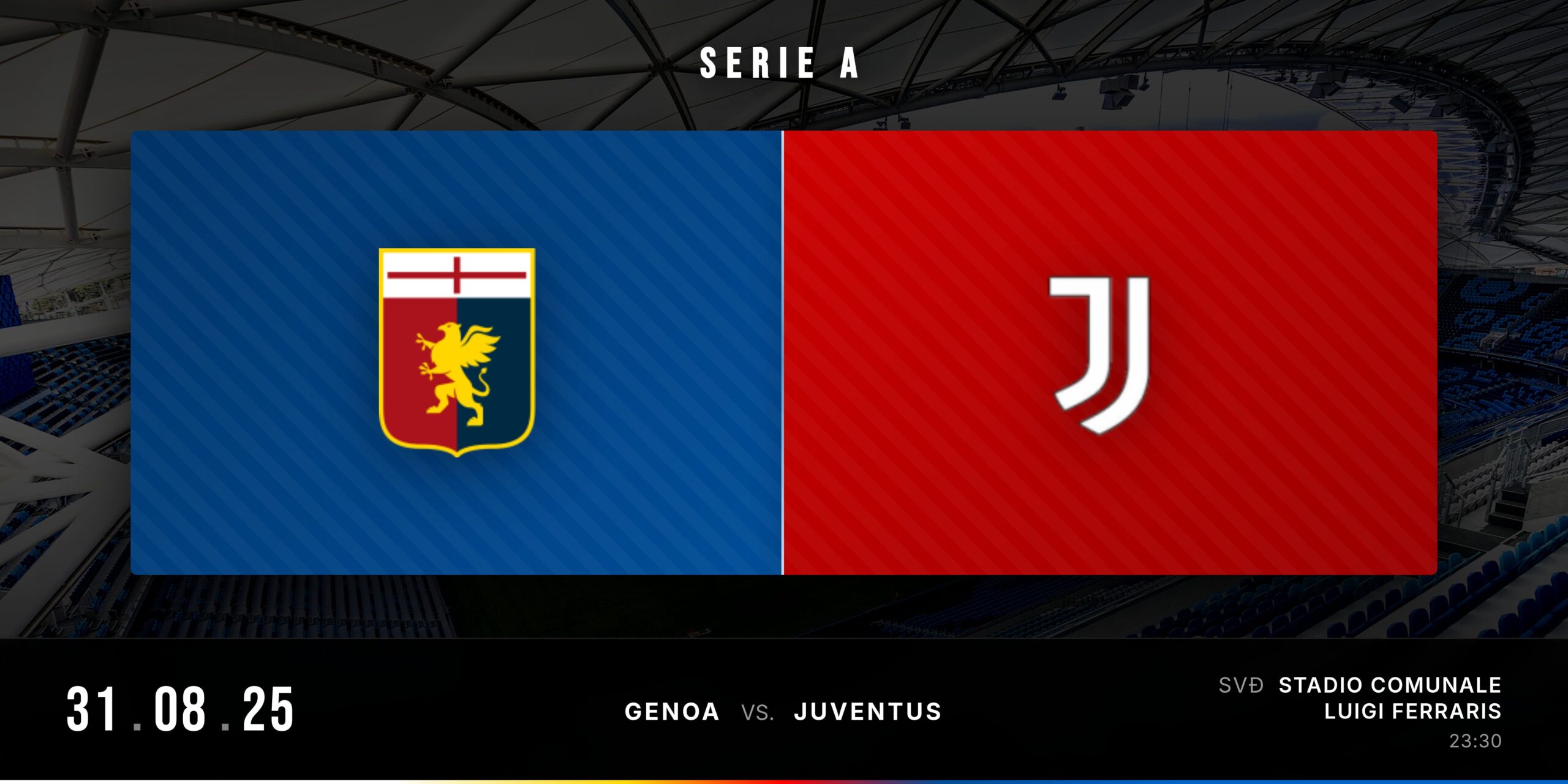 Matchday Banner Genoa vs Juventus Serie A 2025/26