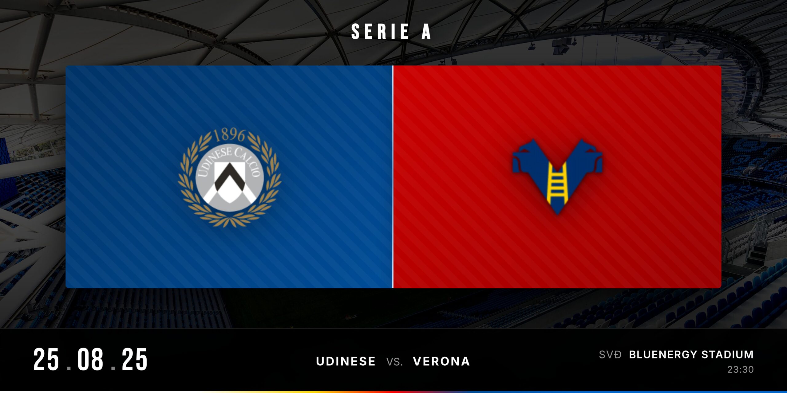 Matchday banner Udinese vs Verona Serie A 2025