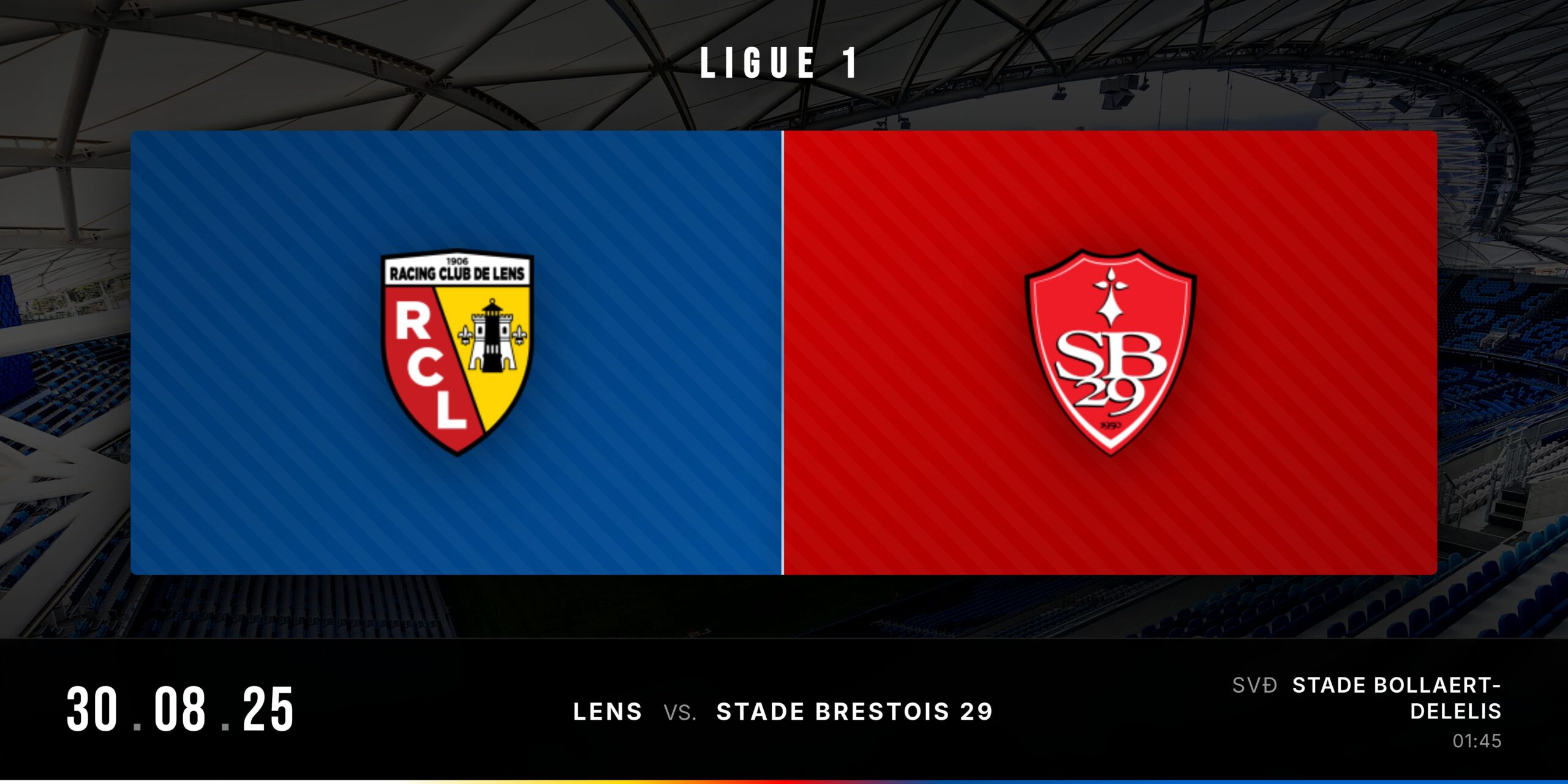 Matchday Banner Lens vs Stade Brestois 29