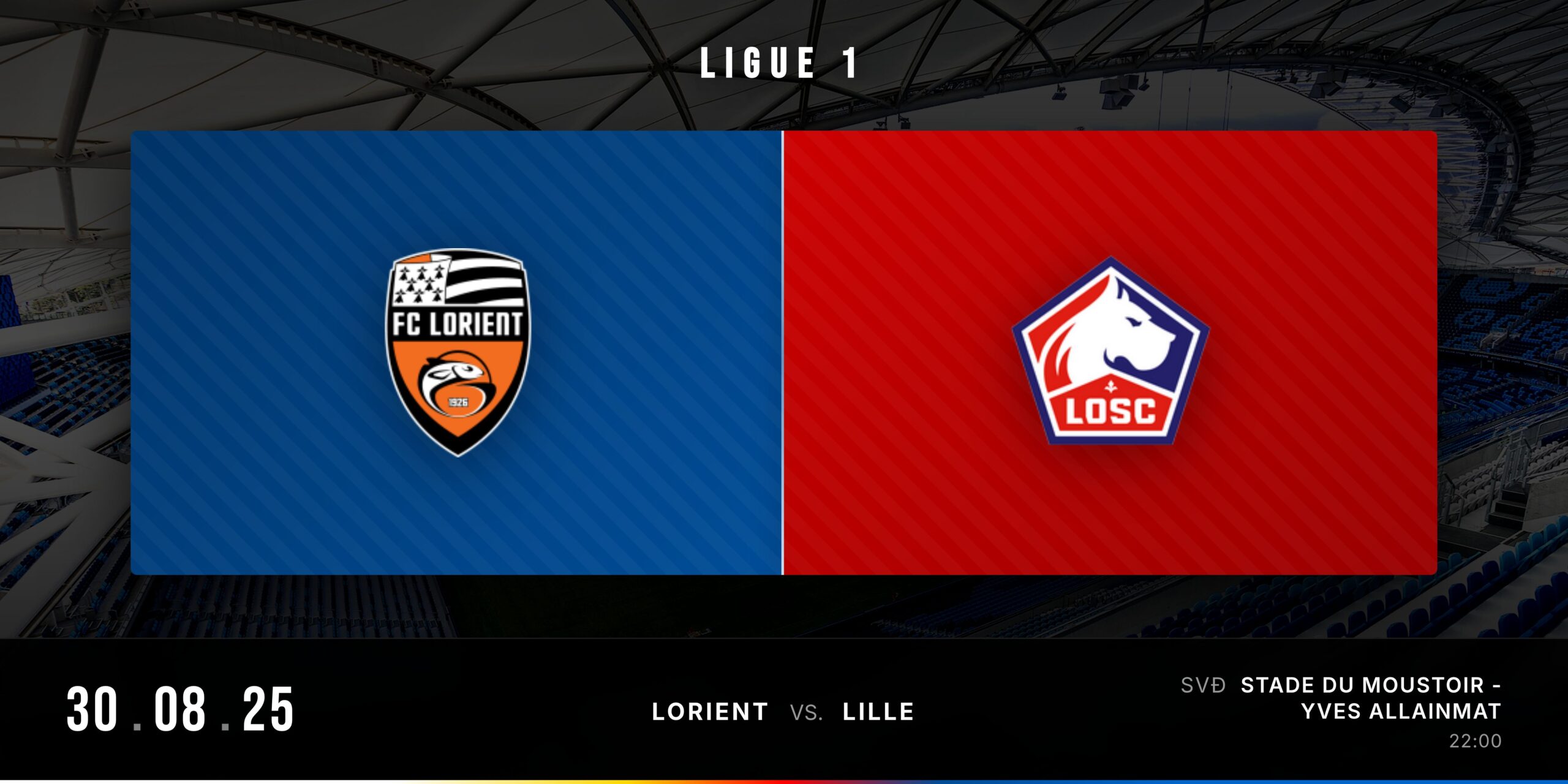 Matchday Banner Lorient vs Lille - Ligue 1 2025