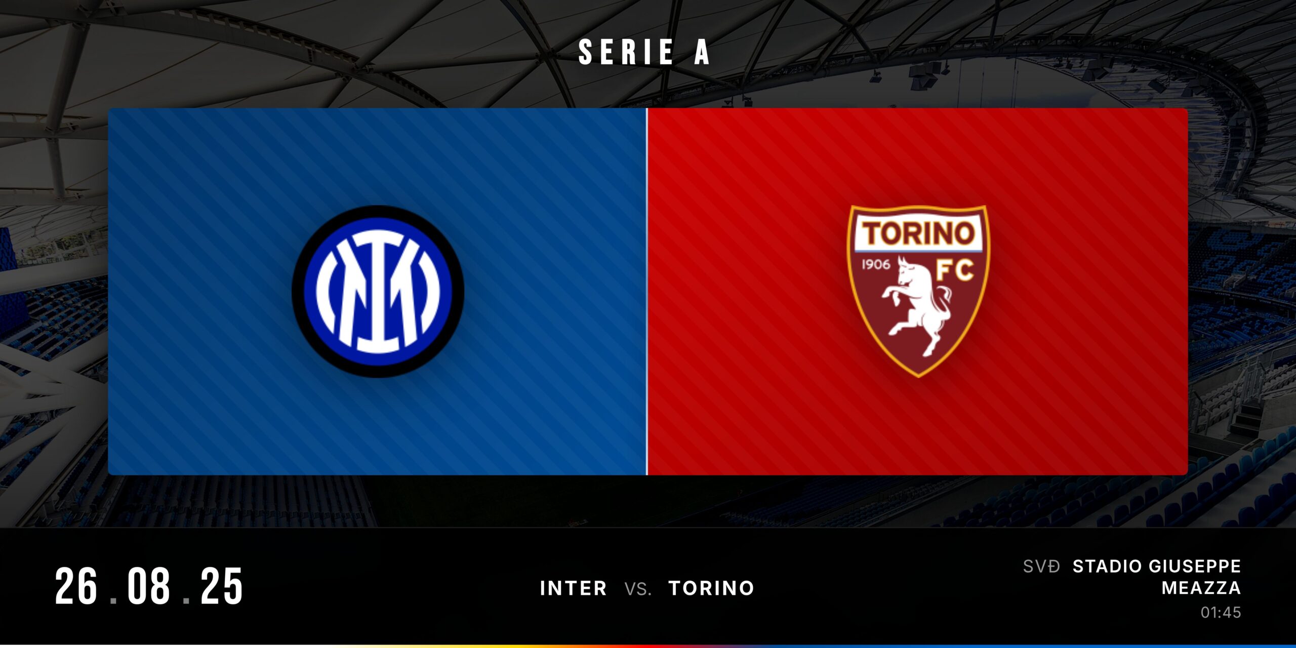Matchday banner Inter vs Torino Serie A 2025