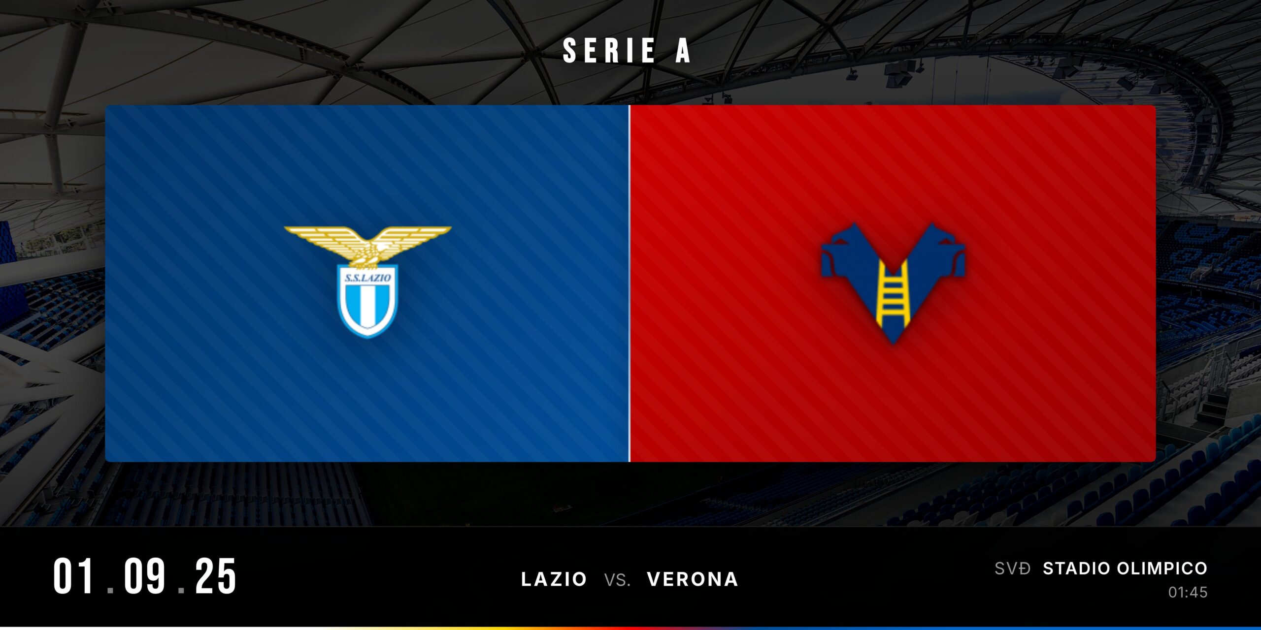 Matchday banner Lazio vs Verona Serie A 2025