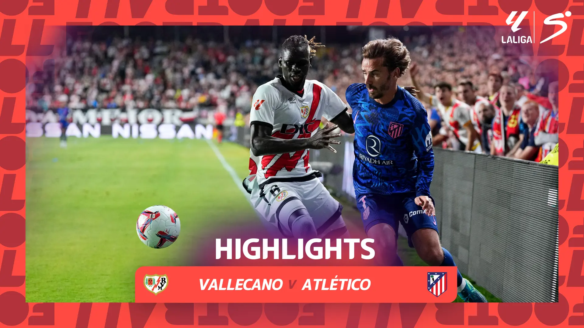 Poster trận đấu Atletico Madrid vs Rayo Vallecano tại vòng 6 La Liga 2025