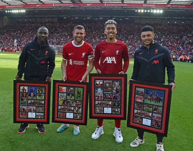 Naby Keita, James Milner, Roberto Firmino và Alex Oxlade-Chamberlain chia tay Liverpool