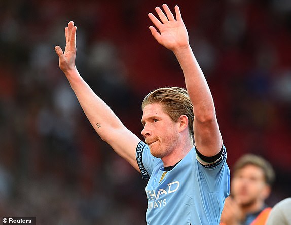 Kevin De Bruyne (Manchester City) sau trận derby Manchester tháng 4/2025
