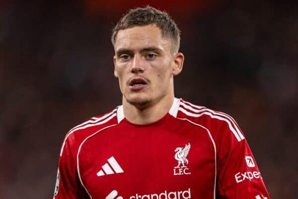 LIVERPOOL, ENGLAND - Wednesday, September 17, 2025: Liverpool's Florian Wirtz during the UEFA Champions League match between Liverpool FC and Atletico Madrid FC at Anfield. Liverpool won 3-2. (Photo by David Rawcliffe/Propaganda)