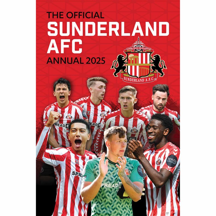 Bìa Sunderland AFC Annual 2025, hình ảnh đại diện cho đội bóng Sunderland
