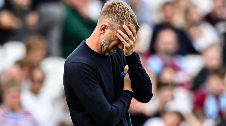 Graham Potter reacts during West Ham's home defeat to Crystal Palace