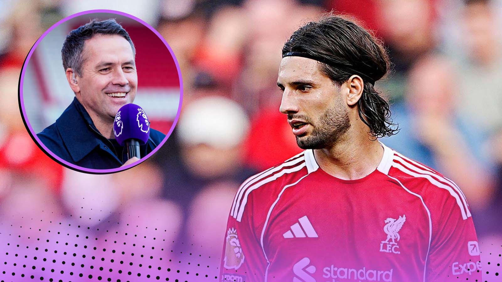 Michael Owen và Dominik Szoboszlai - Tranh cãi về tường rào đá phạt