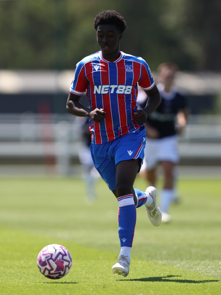 Jesurun Rak-Sakyi of Crystal Palace running with the soccer ball.