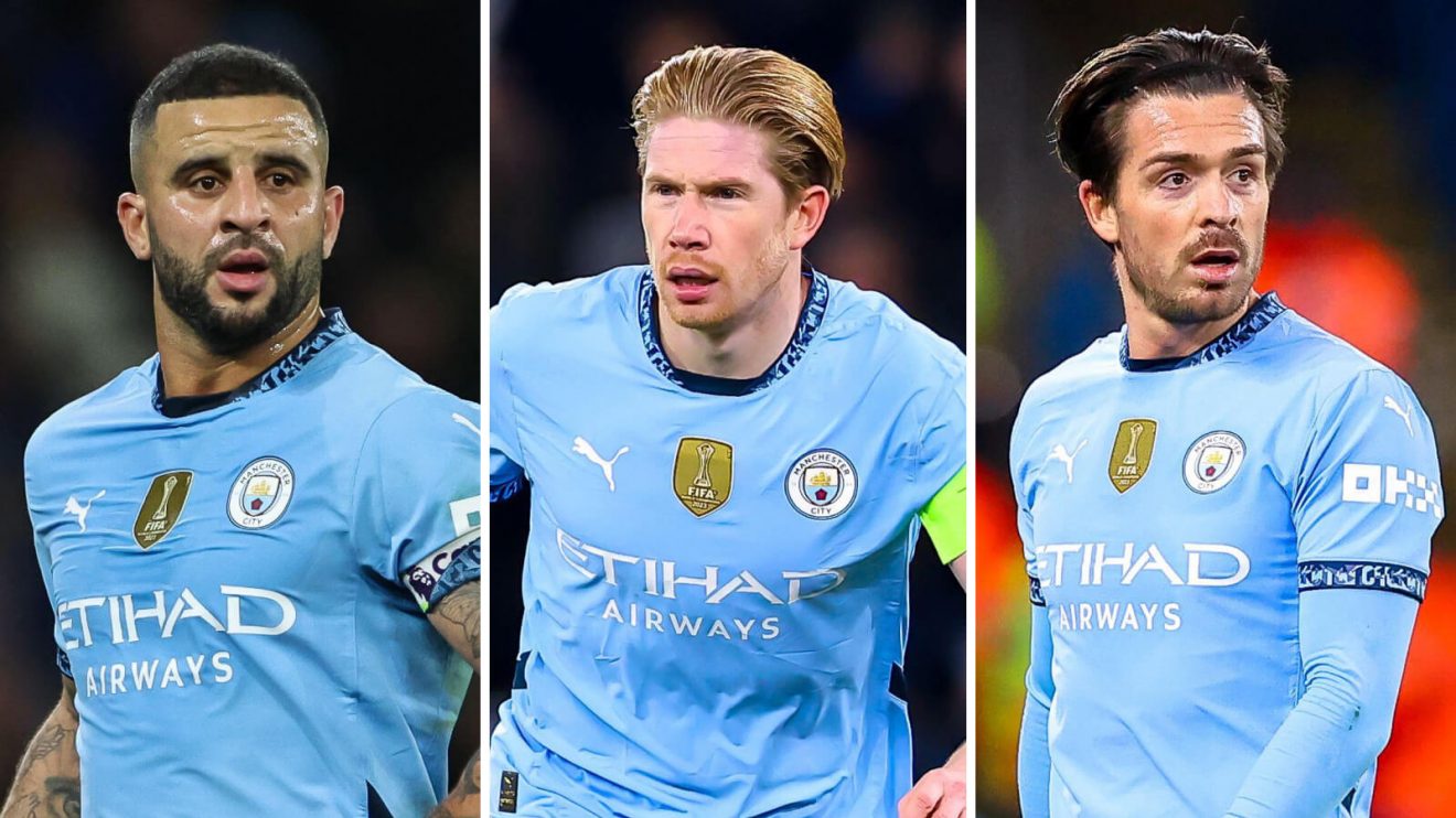 Ba cầu thủ chủ chốt của Manchester City: Kyle Walker, Kevin De Bruyne và Jack Grealish