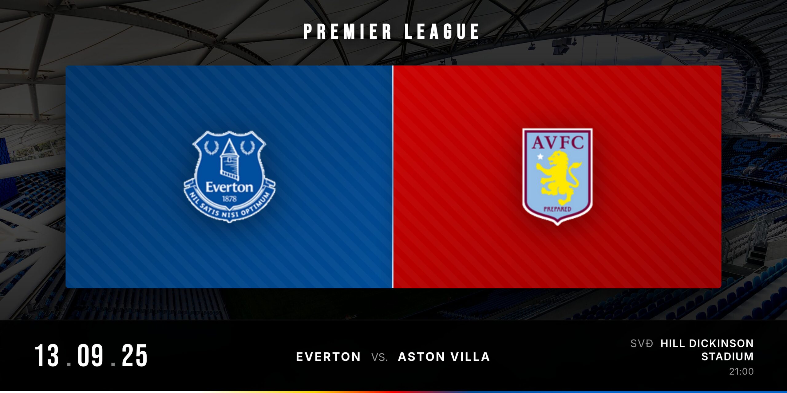 Matchday Banner Everton vs Aston Villa