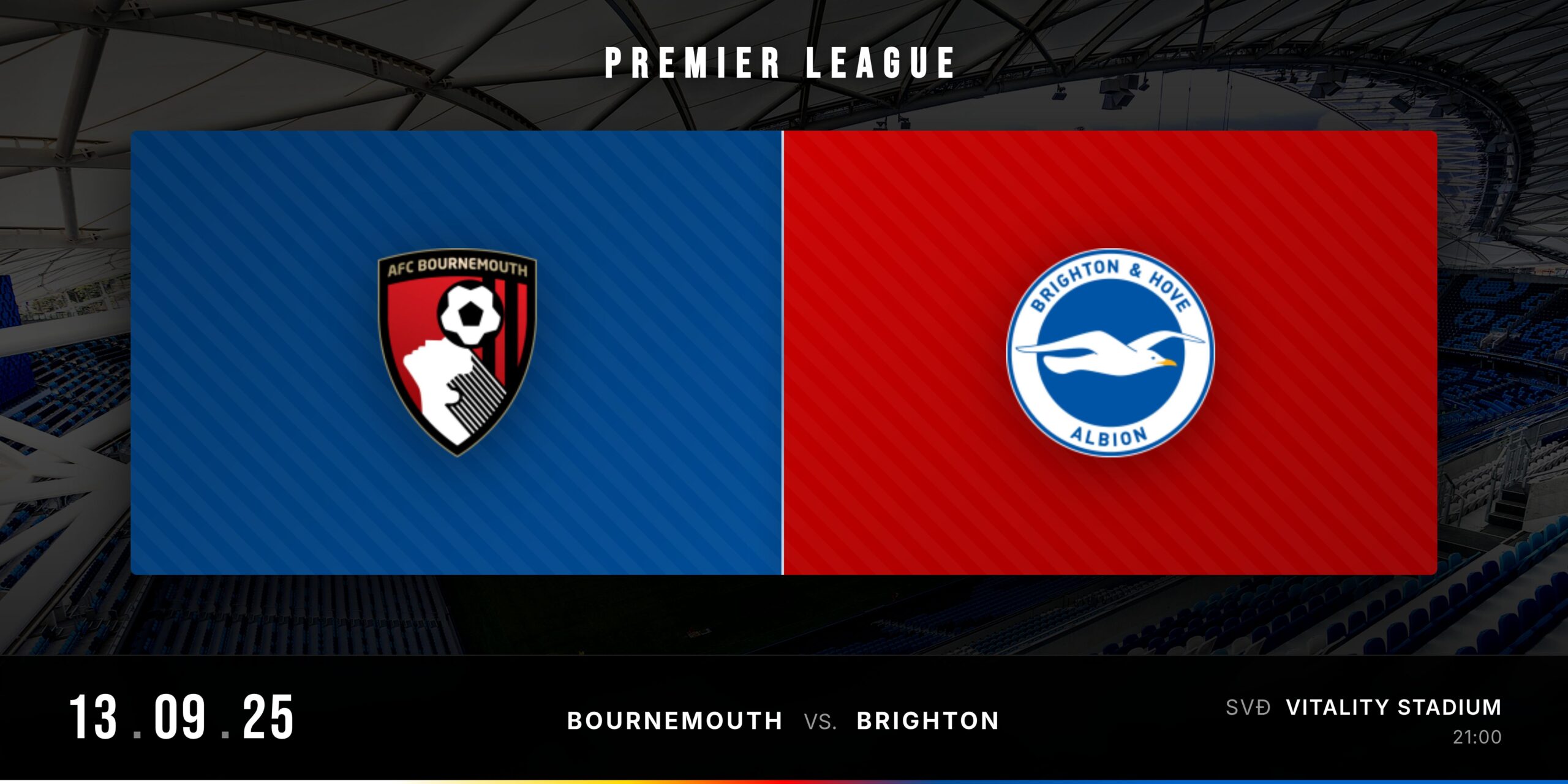 Matchday banner Bournemouth vs Brighton Premier League 2025