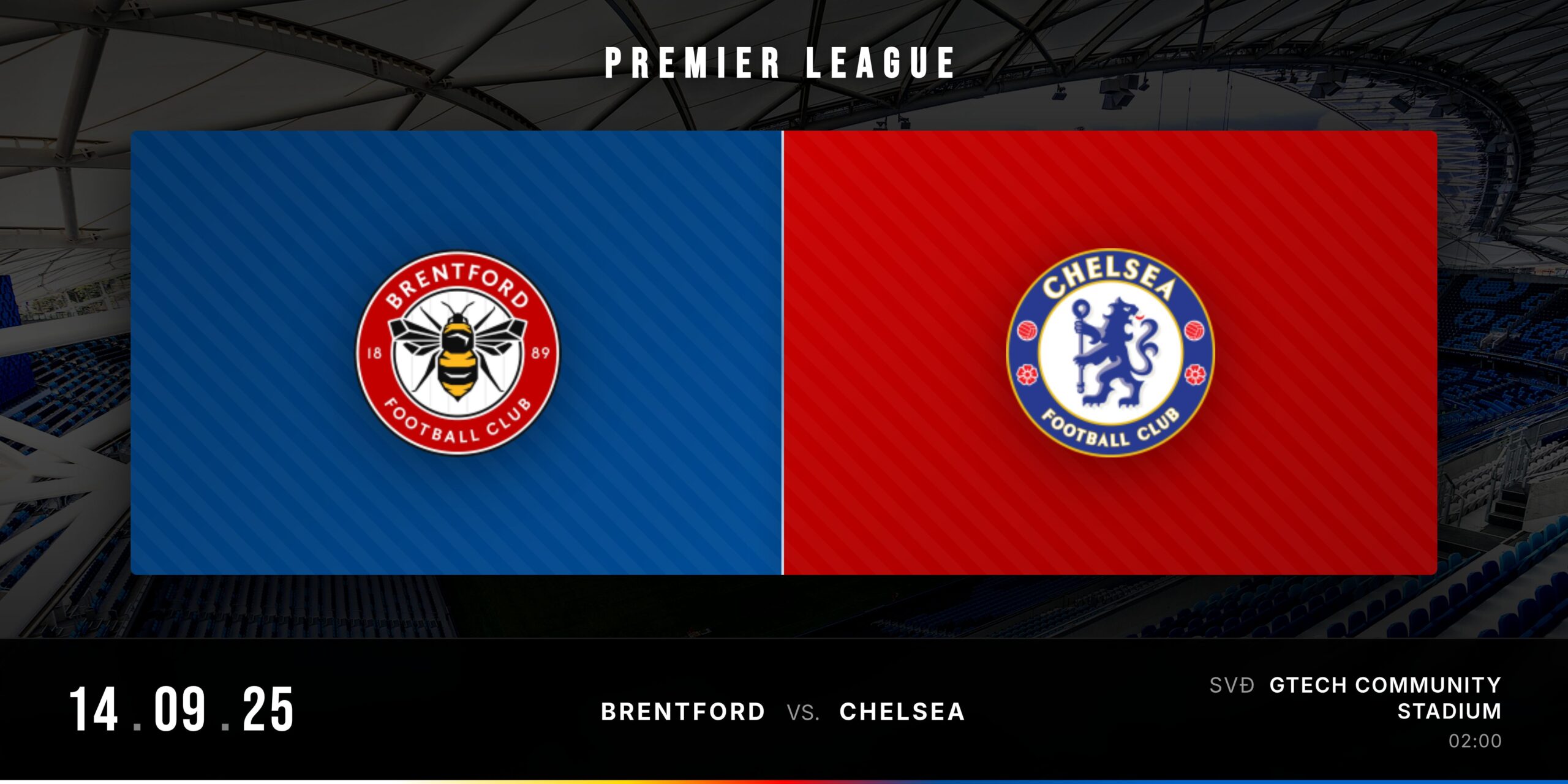 Matchday Banner Brentford vs Chelsea 2025