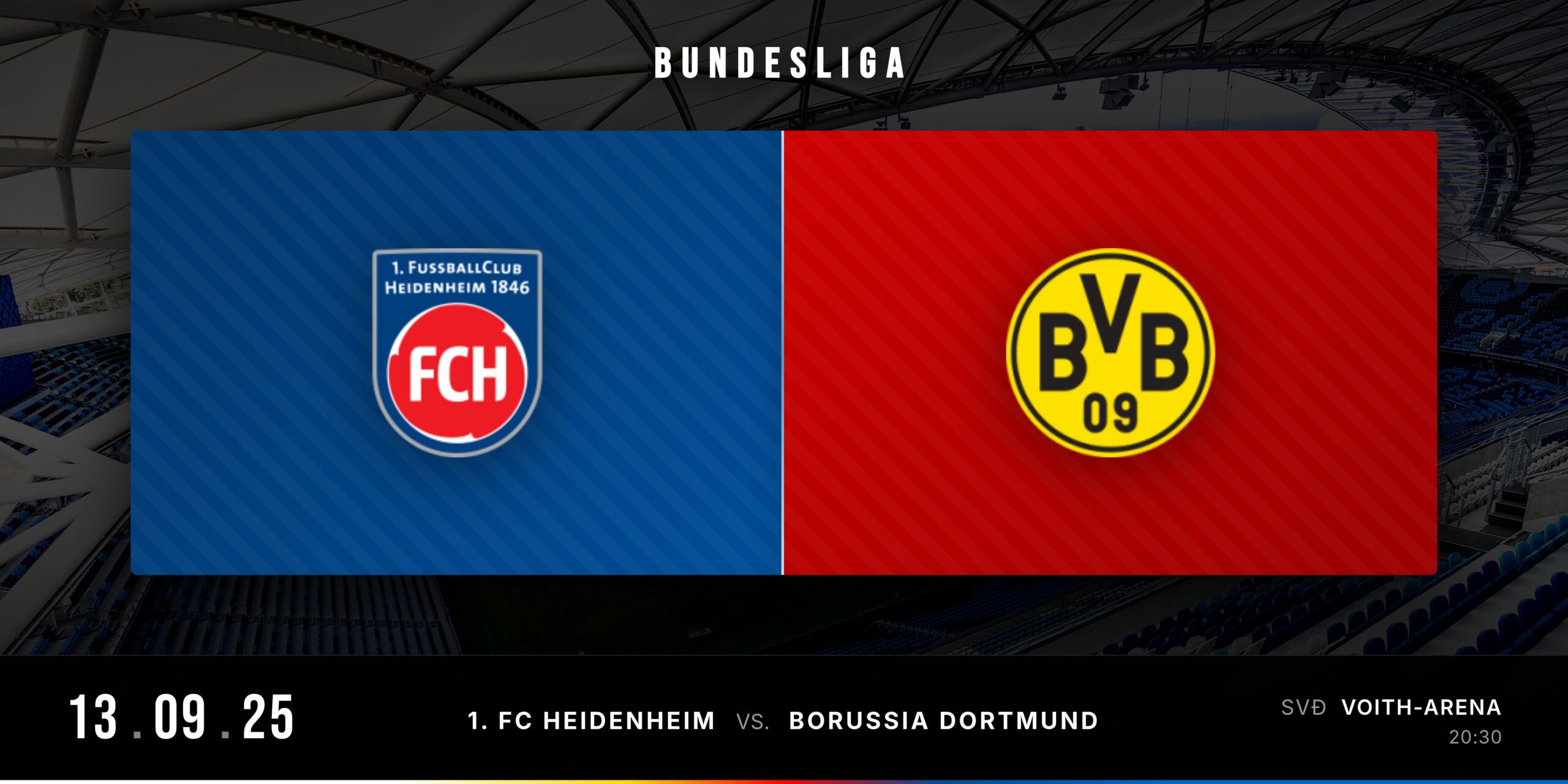 Matchday Banner trận đấu 1. FC Heidenheim vs Borussia Dortmund