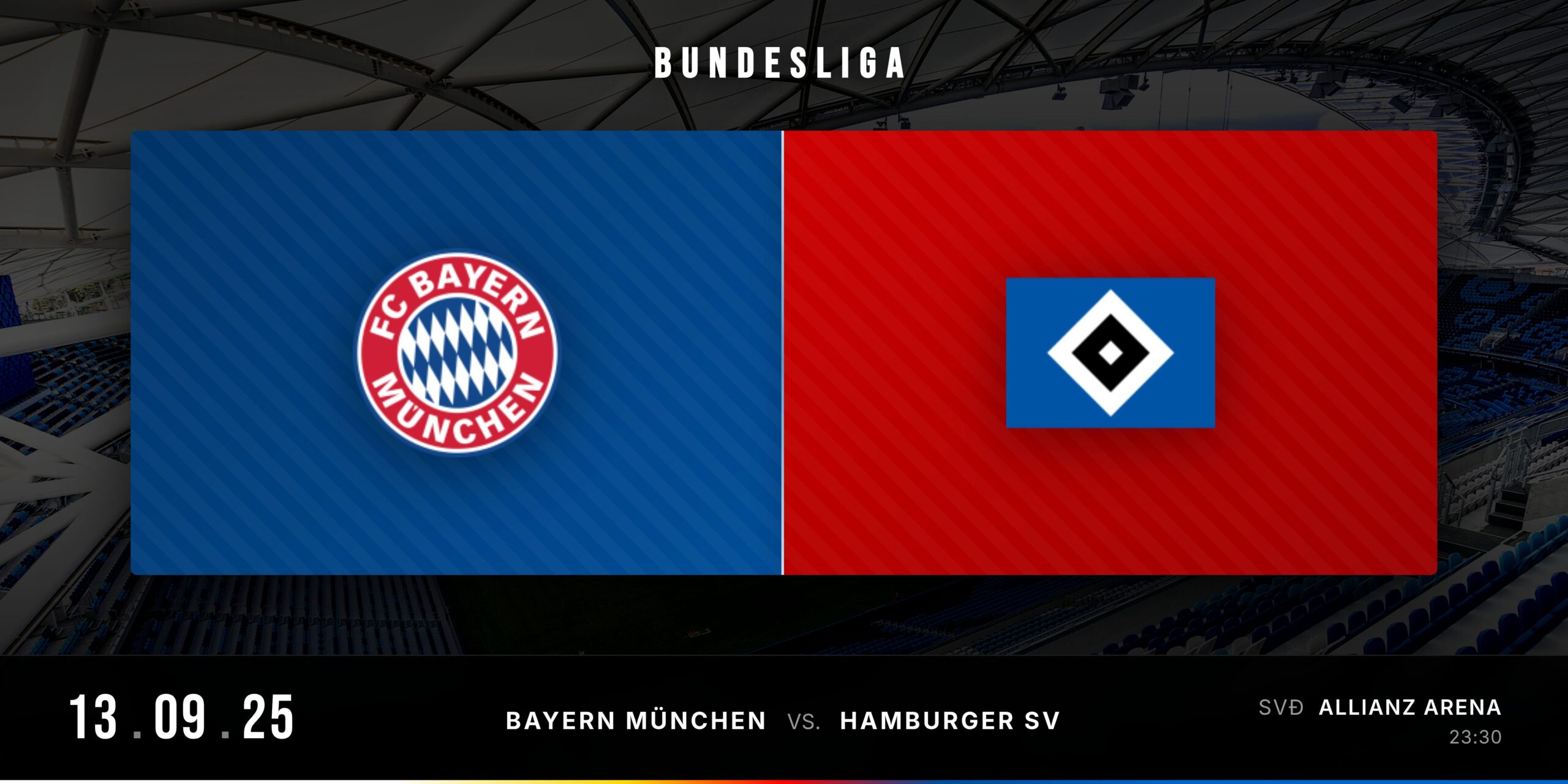 Matchday Banner Bayern München vs Hamburger SV - Bundesliga 2025