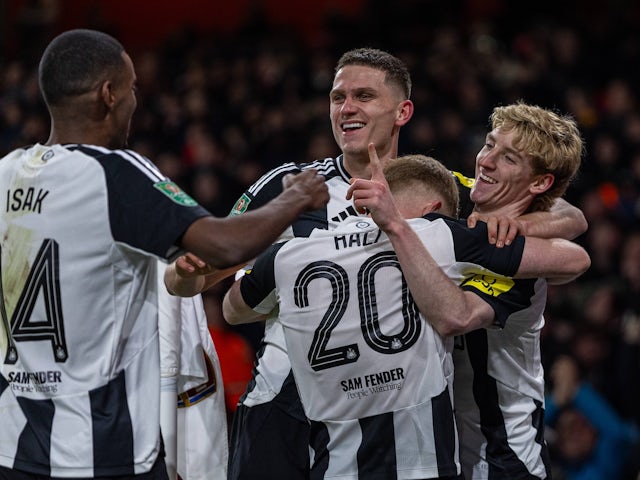 Anthony Gordon (Newcastle) ăn mừng bàn thắng, ảnh từ trận đấu 2025