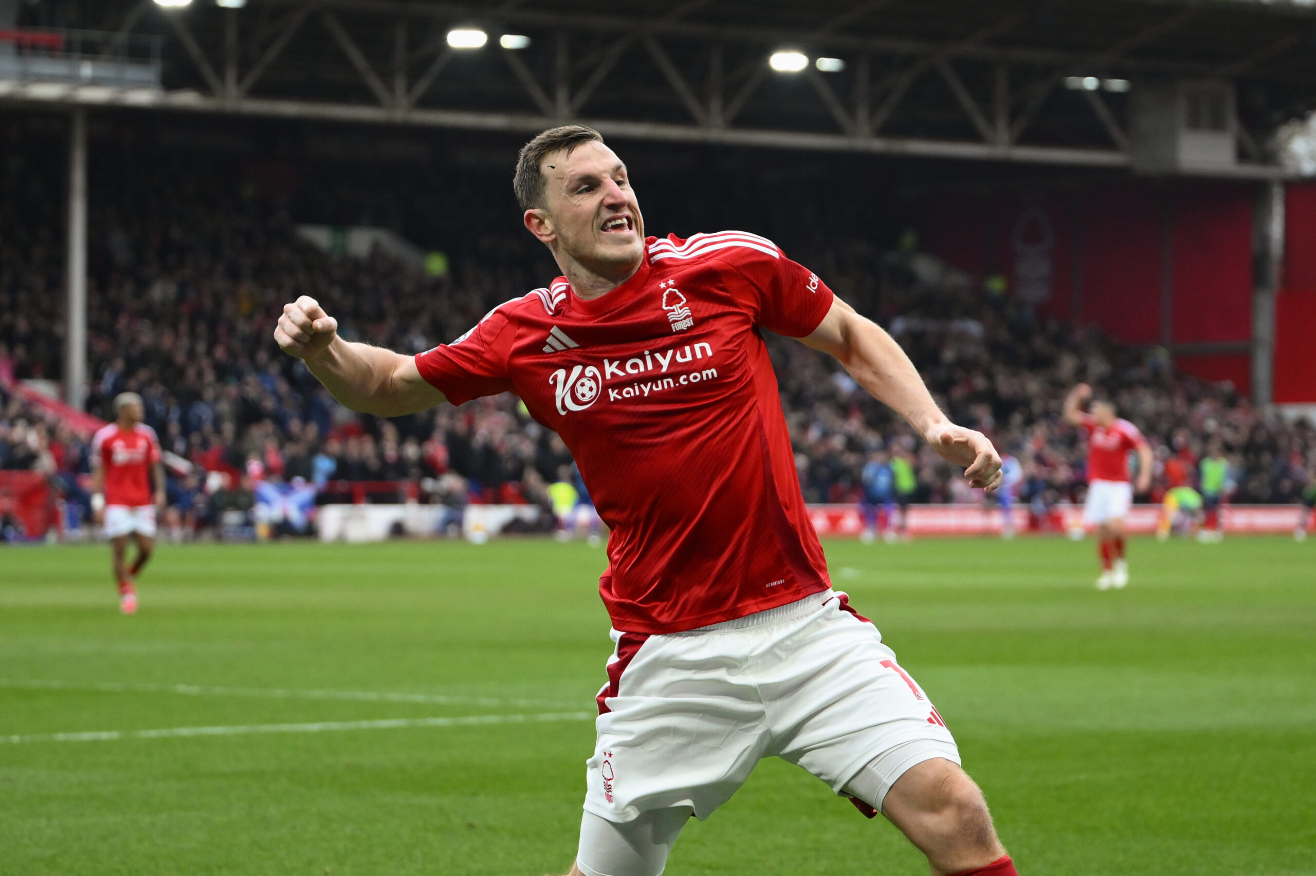 Chris Wood ăn mừng bàn thắng, chân sút chủ lực của Nottingham Forest